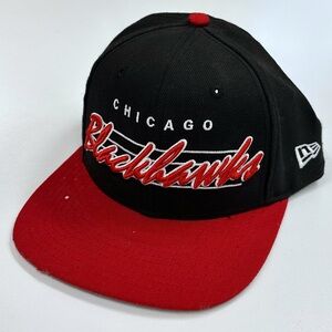 New Era Chicago Blackhawks Snapback Hat NHL Hockey 9fifty Black Red